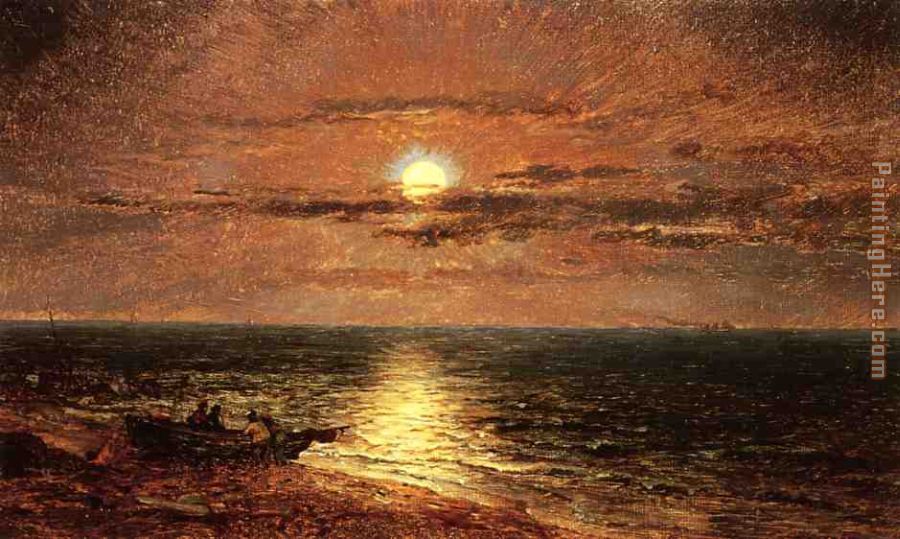 Jasper Francis Cropsey Moonlit Seascape